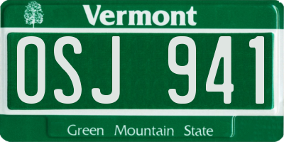 VT license plate OSJ941