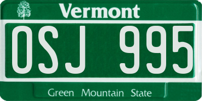 VT license plate OSJ995