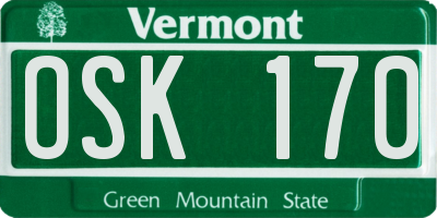 VT license plate OSK170