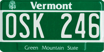 VT license plate OSK246