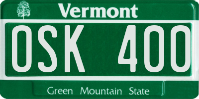 VT license plate OSK400