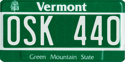 VT license plate OSK440