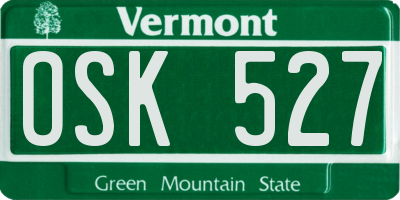 VT license plate OSK527