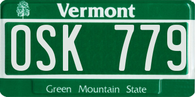 VT license plate OSK779