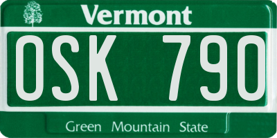 VT license plate OSK790