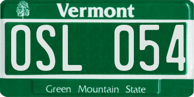 VT license plate OSL054
