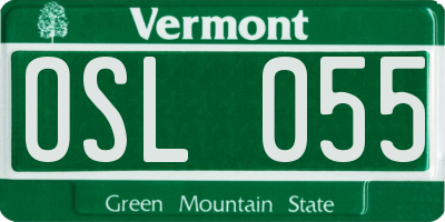 VT license plate OSL055