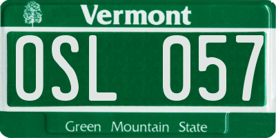 VT license plate OSL057