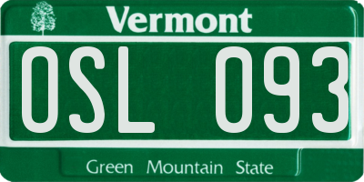 VT license plate OSL093