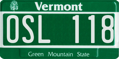 VT license plate OSL118