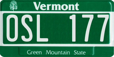 VT license plate OSL177