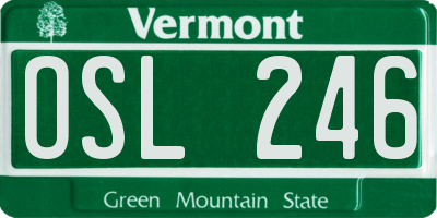 VT license plate OSL246
