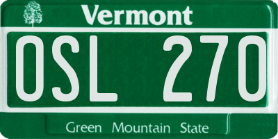 VT license plate OSL270