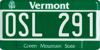 VT license plate OSL291