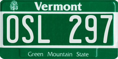VT license plate OSL297