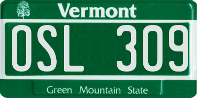 VT license plate OSL309