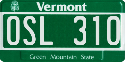 VT license plate OSL310