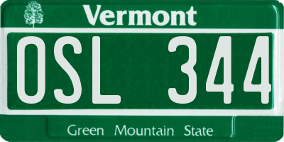 VT license plate OSL344