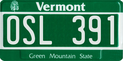VT license plate OSL391