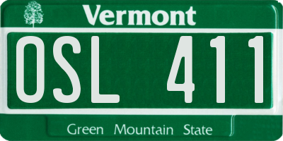 VT license plate OSL411
