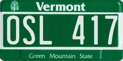 VT license plate OSL417