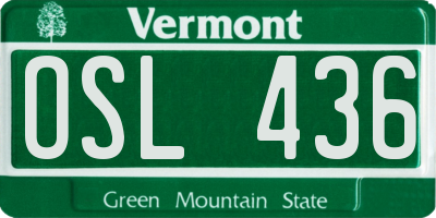VT license plate OSL436
