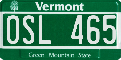 VT license plate OSL465