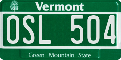 VT license plate OSL504