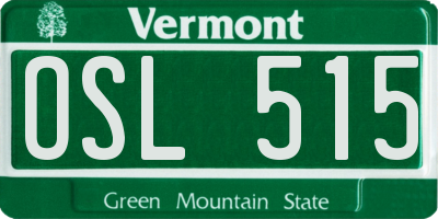 VT license plate OSL515