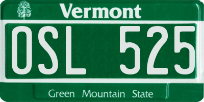 VT license plate OSL525