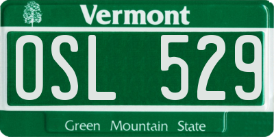 VT license plate OSL529