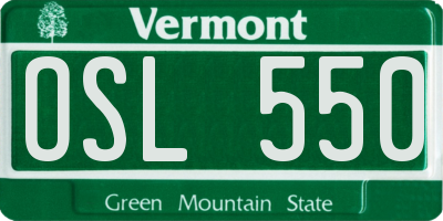 VT license plate OSL550