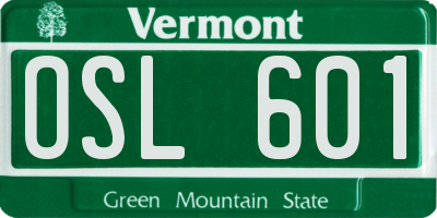 VT license plate OSL601