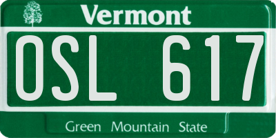 VT license plate OSL617