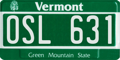 VT license plate OSL631