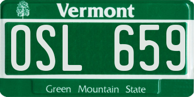 VT license plate OSL659