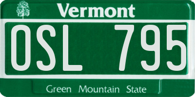 VT license plate OSL795