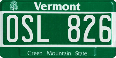 VT license plate OSL826