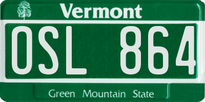 VT license plate OSL864