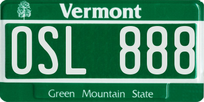 VT license plate OSL888