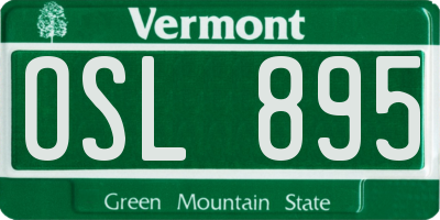 VT license plate OSL895