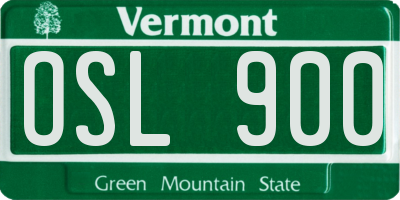 VT license plate OSL900