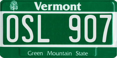 VT license plate OSL907