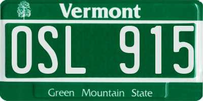 VT license plate OSL915