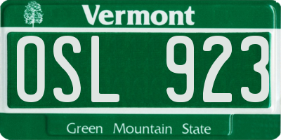 VT license plate OSL923
