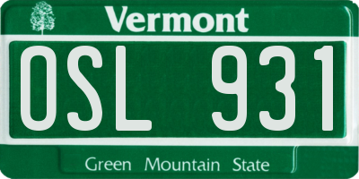 VT license plate OSL931