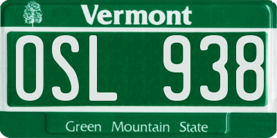 VT license plate OSL938