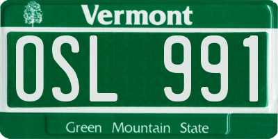 VT license plate OSL991