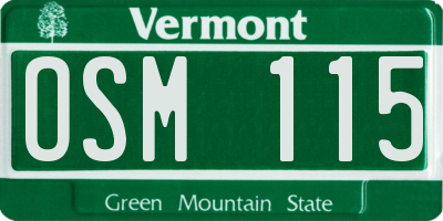 VT license plate OSM115