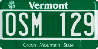 VT license plate OSM129